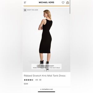 Michael Kors ribbed knit tank midi dress, size M, black, EUC